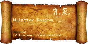 Nyisztor Rozina névjegykártya